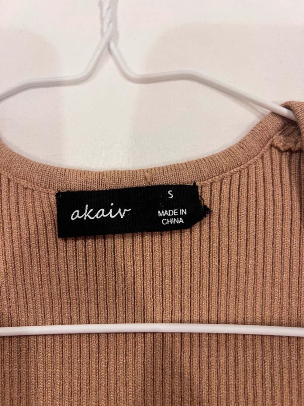 Akair Ribbed V-Neck Tank Top in Camel - Picture 3 of 3